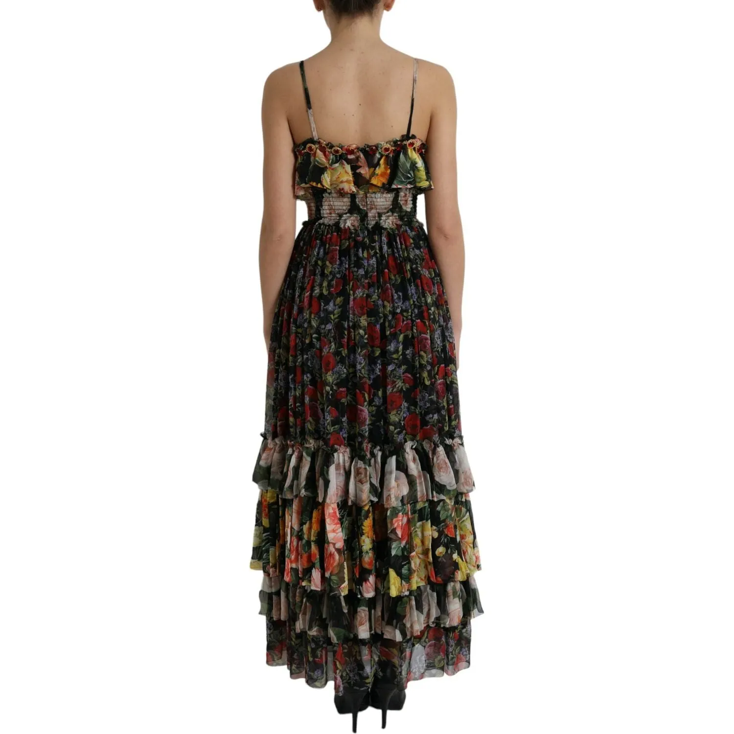 Dolce & Gabbana Vibrant Silk Floral Maxi Dress