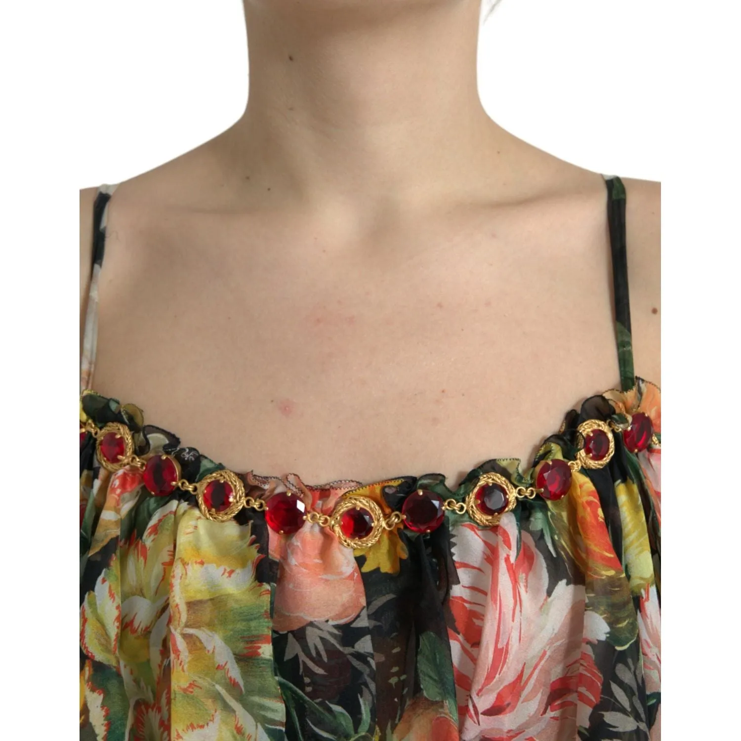 Dolce & Gabbana Vibrant Silk Floral Maxi Dress