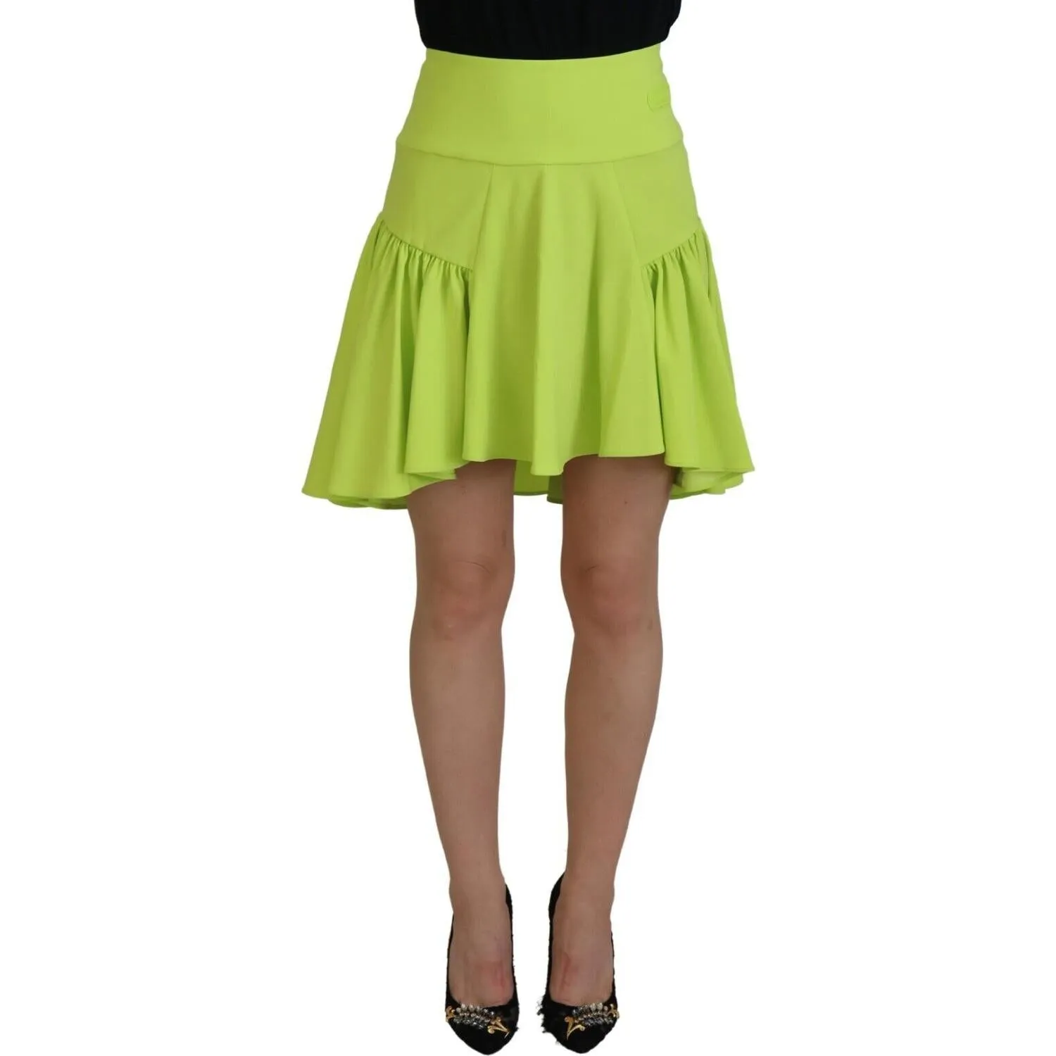 Dsquared² Green High Waist A-line Pleated Mini Women Skirt