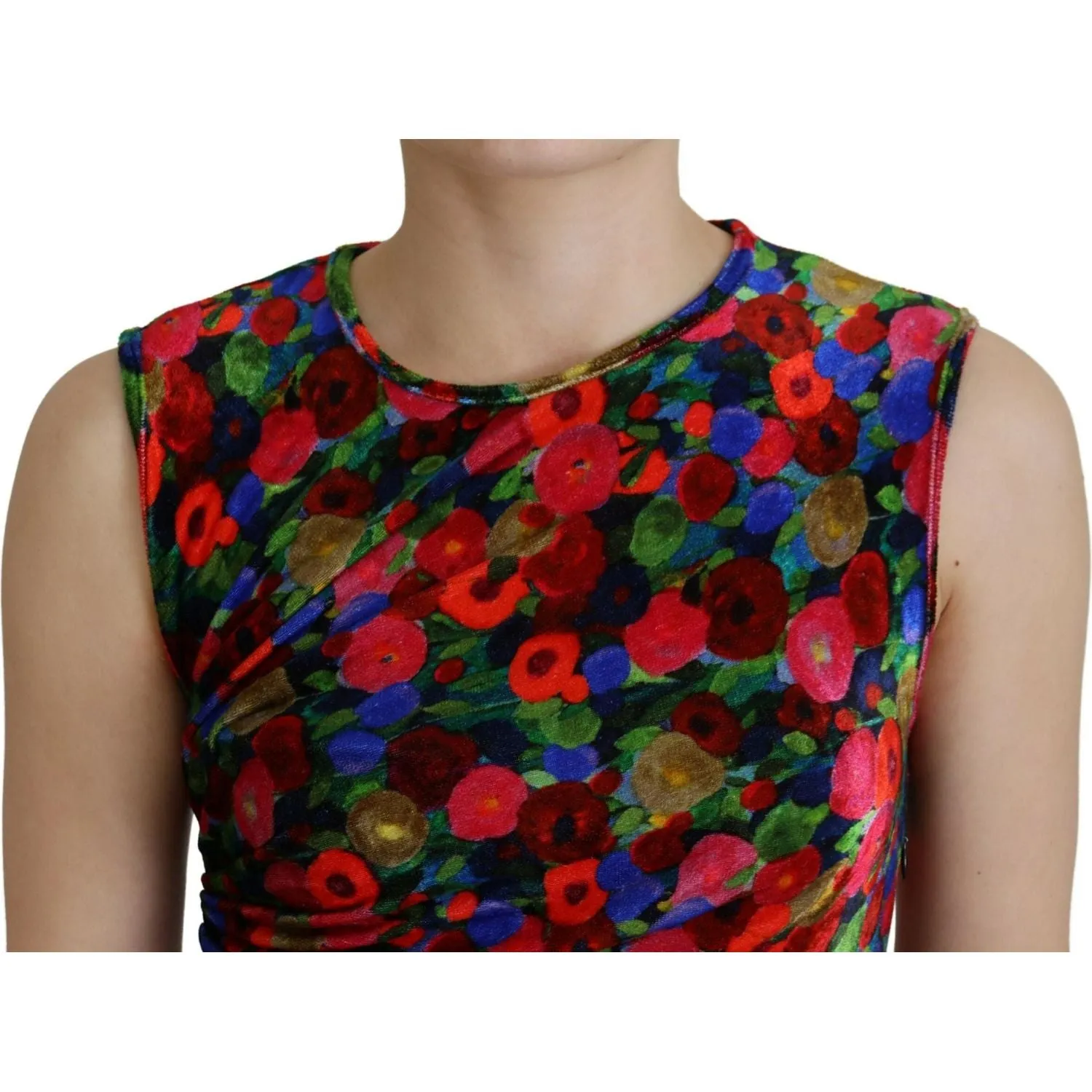 Dsquared² Multicolor Floral Bodycon Ruched Maxi Dress