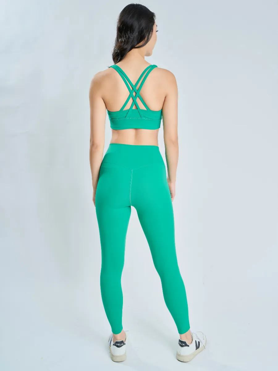 Easy Stretch 7/8 *Seamless  Leggings in Island Green