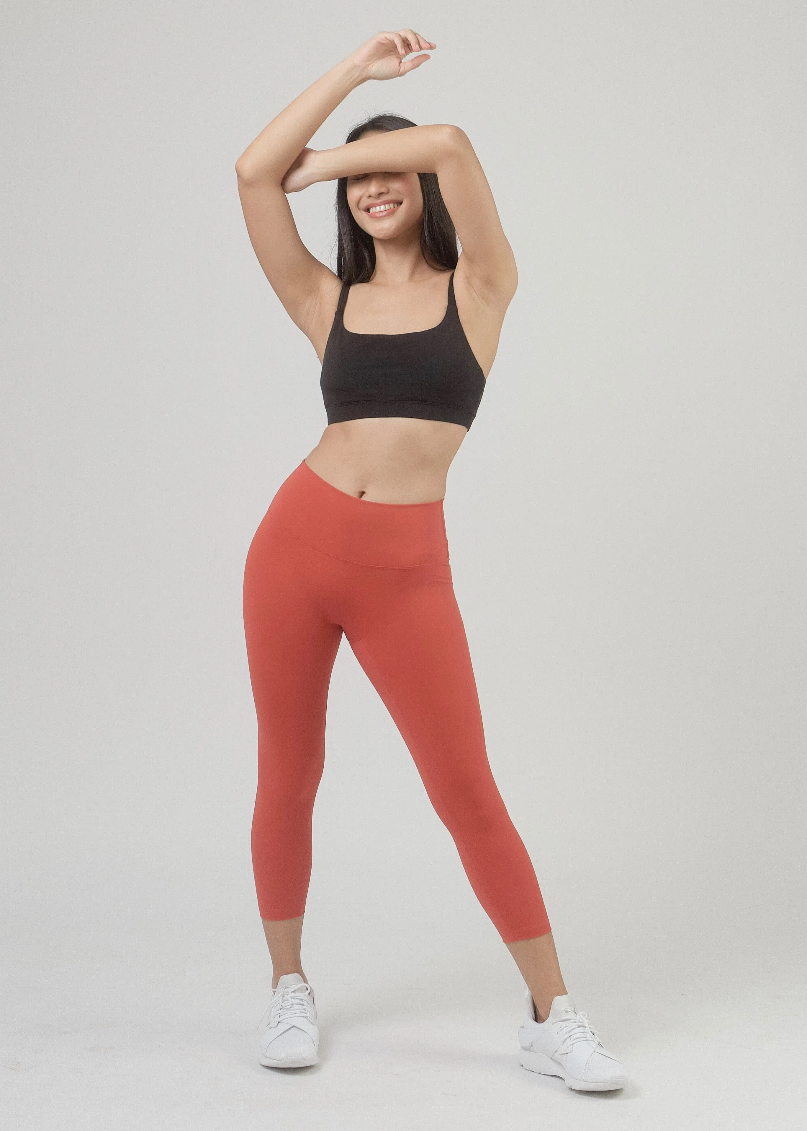 Easy Stretch Crop 21” *Seamless Leggings in Candy Red