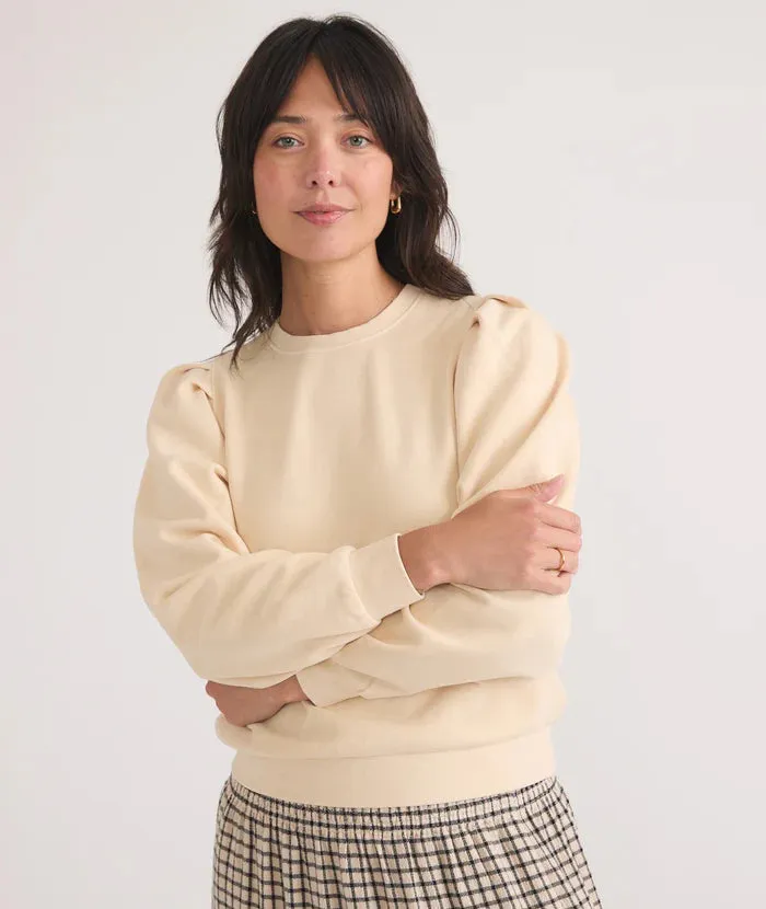 Enya Puff Sleeve Sweatshirt - Antique White