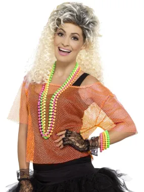 Fishnet 80s Neon Orange Costume Top