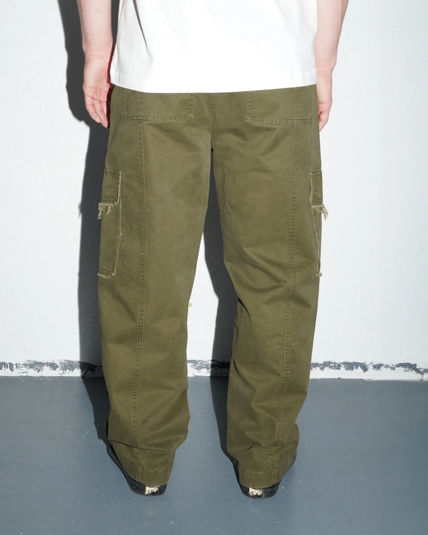 Frayed Cargo Pant, Olive