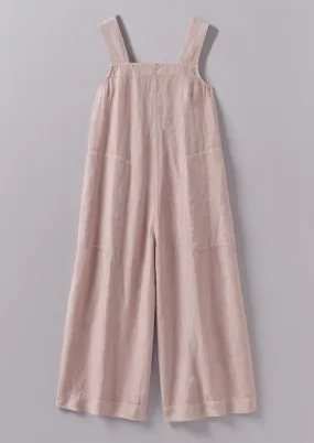 Garment Dyed Linen Pinafore Jumpsuit | Wood Lilac