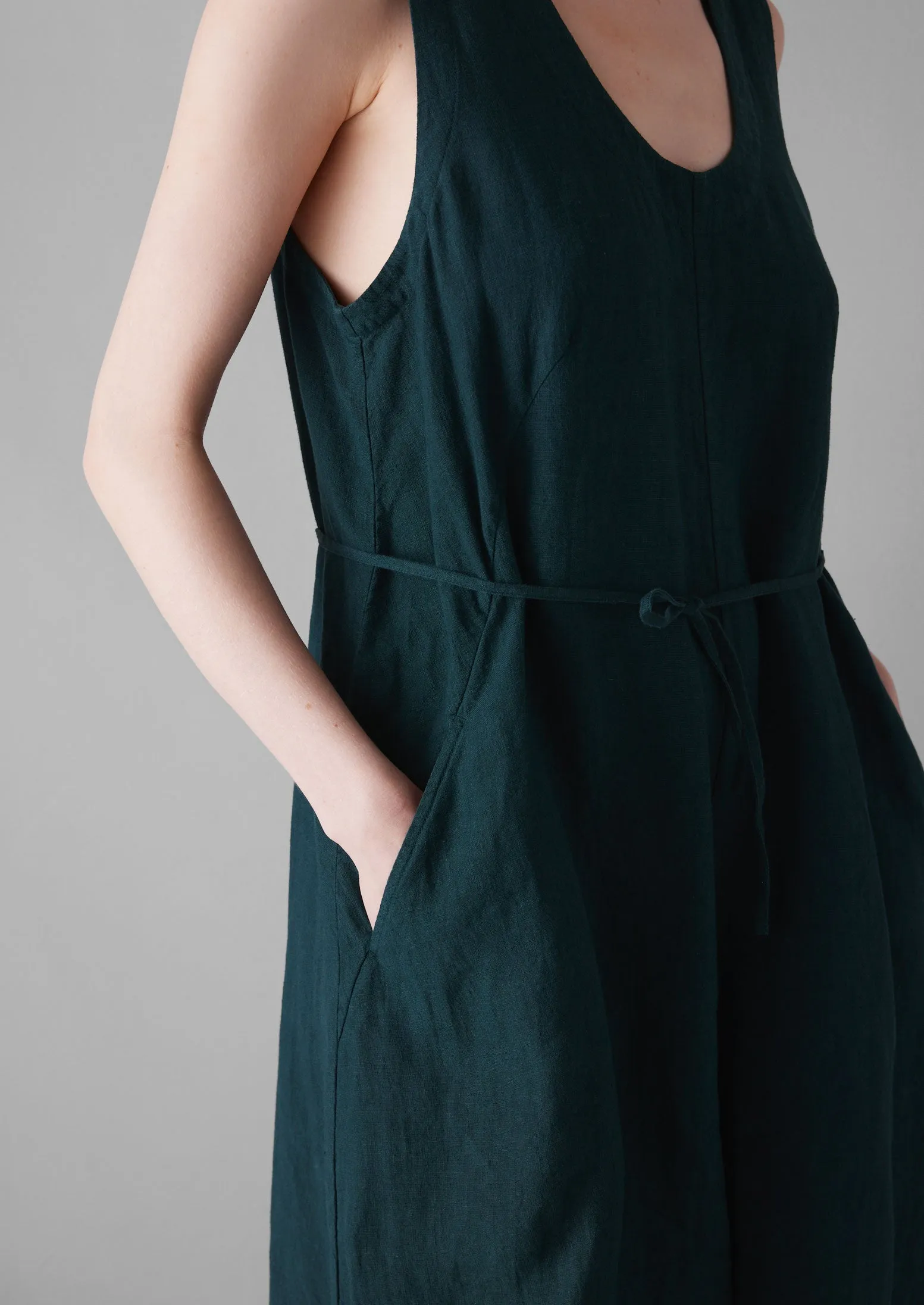 Garment Dyed Linen Short Jumpsuit | Puck