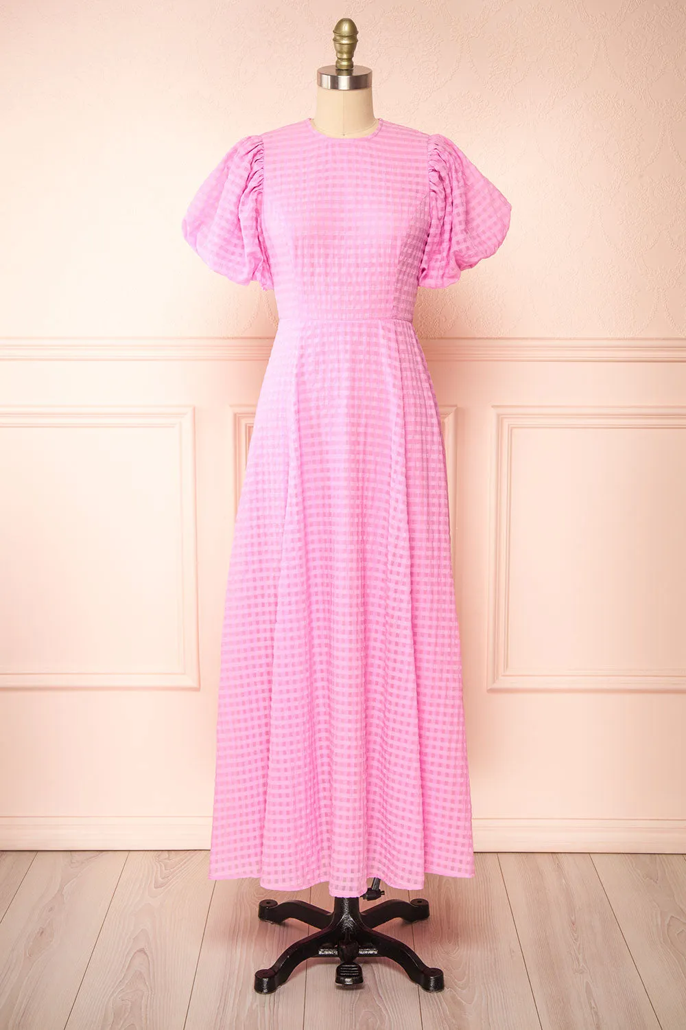 Geb | Pink Maxi Dress w/ Open Back