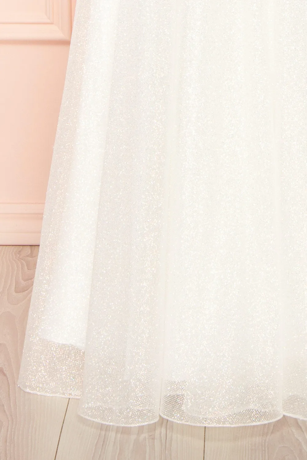 Genevieve | Sparkly Cowl Neck Bridal Dress