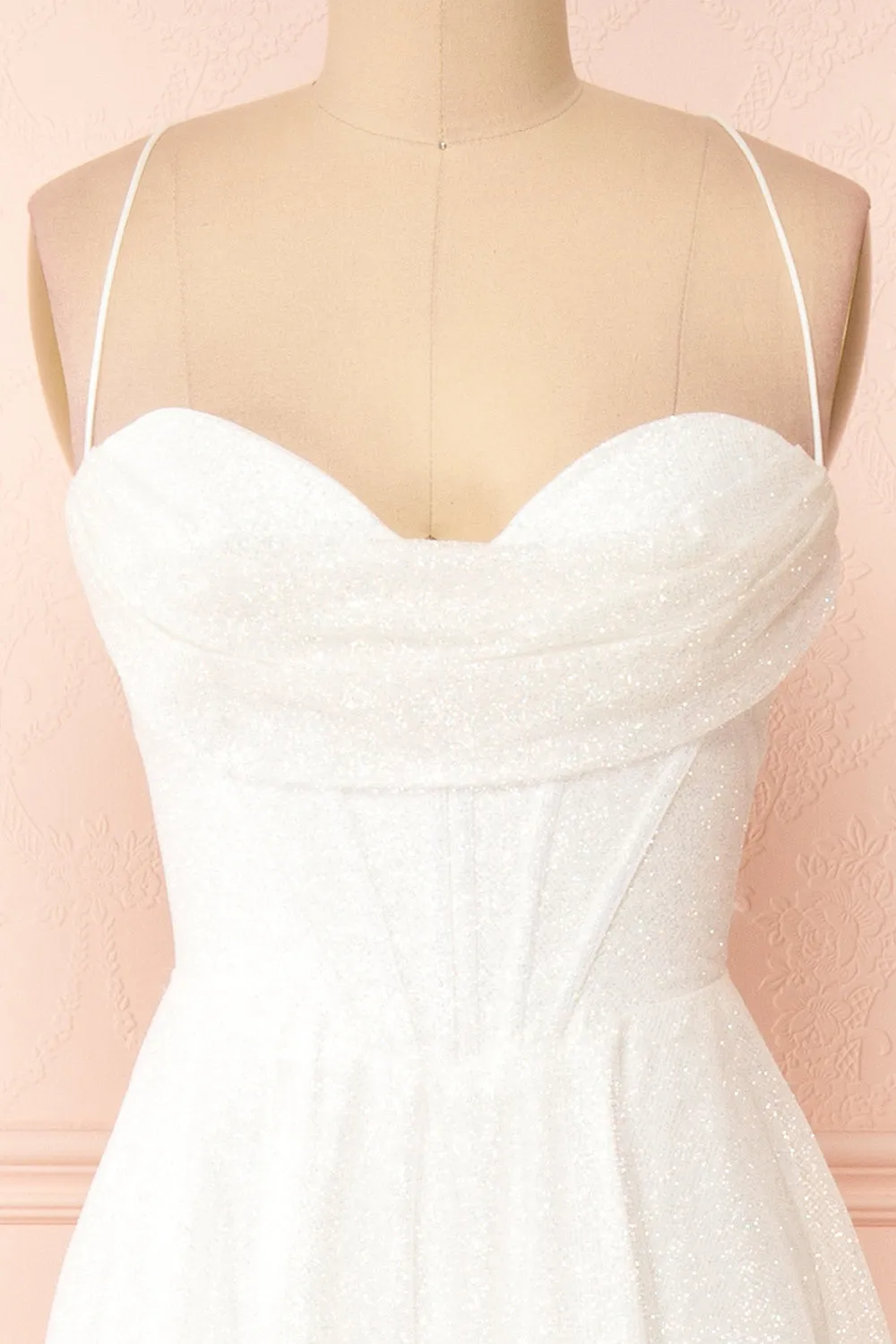 Genevieve | Sparkly Cowl Neck Bridal Dress