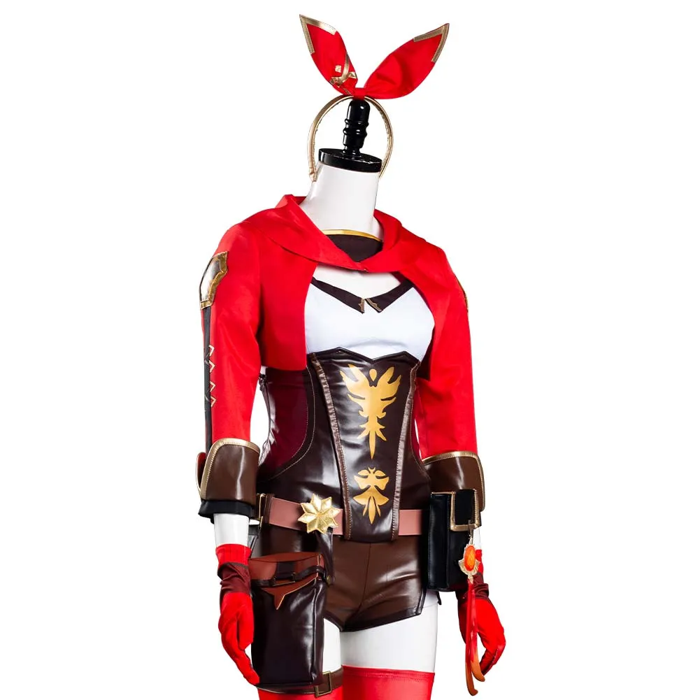 Genshin Impact Amber Jumpsuit Outfits Halloween Carnival Suit Cosplay Costume