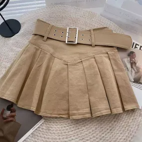 Girlary-shop picture day outfit highschool High Waist Pleated Skirt for Women 2024 Summer New Korean Style Versatile Slimming Anti-Exposure Skirt for Students Pink