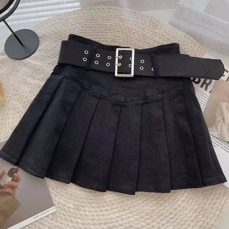 Girlary-shop picture day outfit highschool High Waist Pleated Skirt for Women 2024 Summer New Korean Style Versatile Slimming Anti-Exposure Skirt for Students Pink