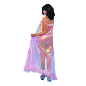 Glossy Unicorn Goddesses Fantasy Maxi Dress Sling Lace Sheer Bright Size S, M, L, XL