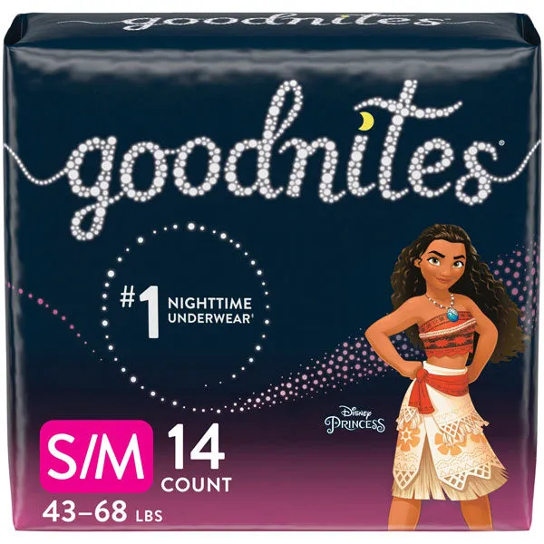 GoodNites Girls Nighttime Bedwetting Underwear, S/M, 14 Count