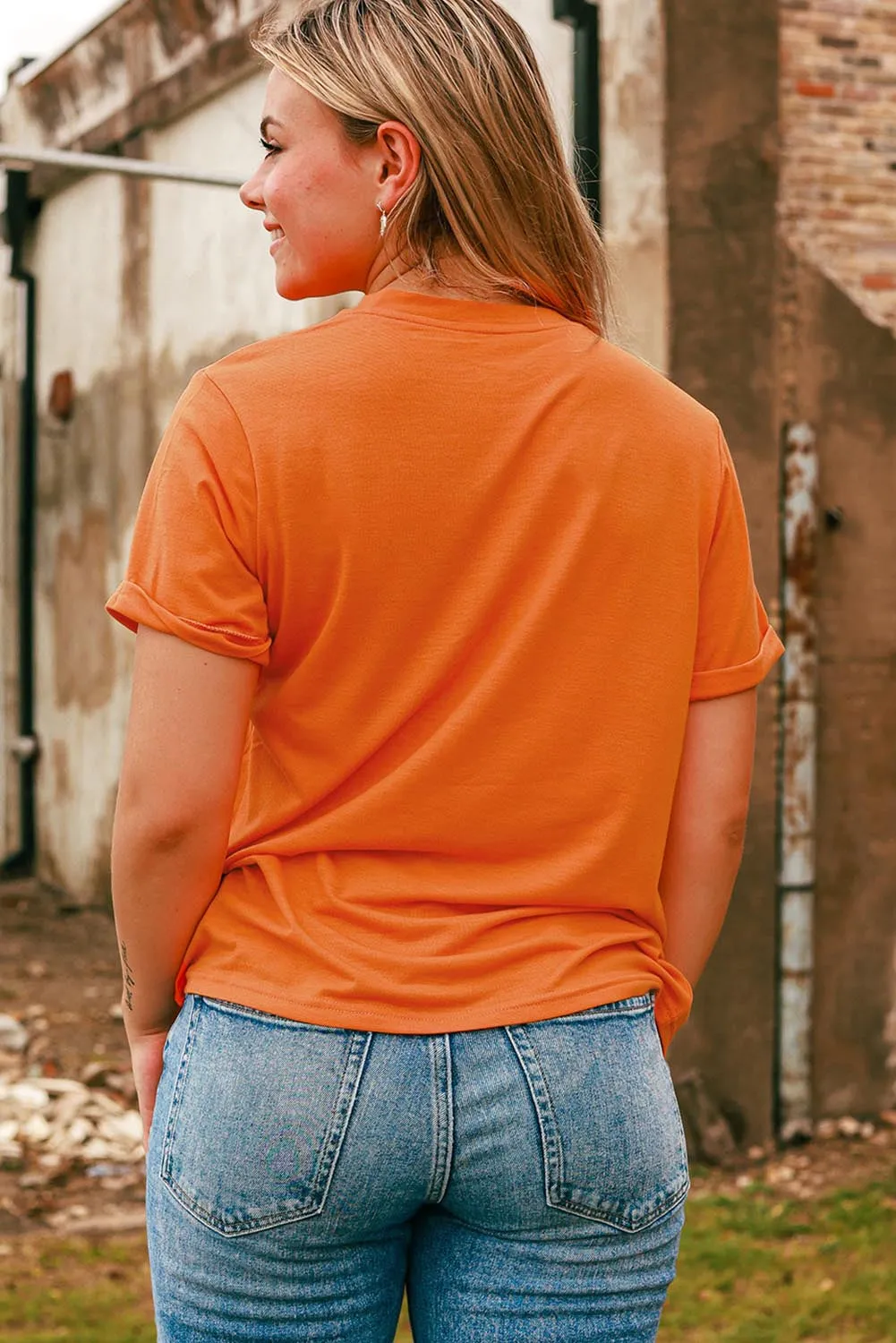 Gothic Outlaws Orange HOWDY FALL Crewneck Graphic T-Shirt: For When You Wanna Look Cool, But Also Let Everyone Know You’re Ready for Fall 🍁👻