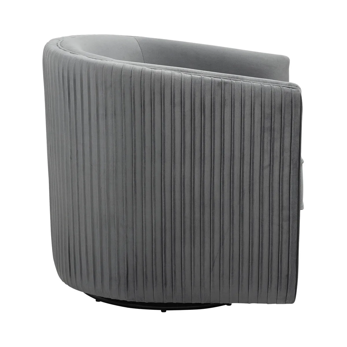 Gray Velvet Swivel Chair - 360° Rotation, No Assembly Needed, Solid Frame, 300lbs Capacity