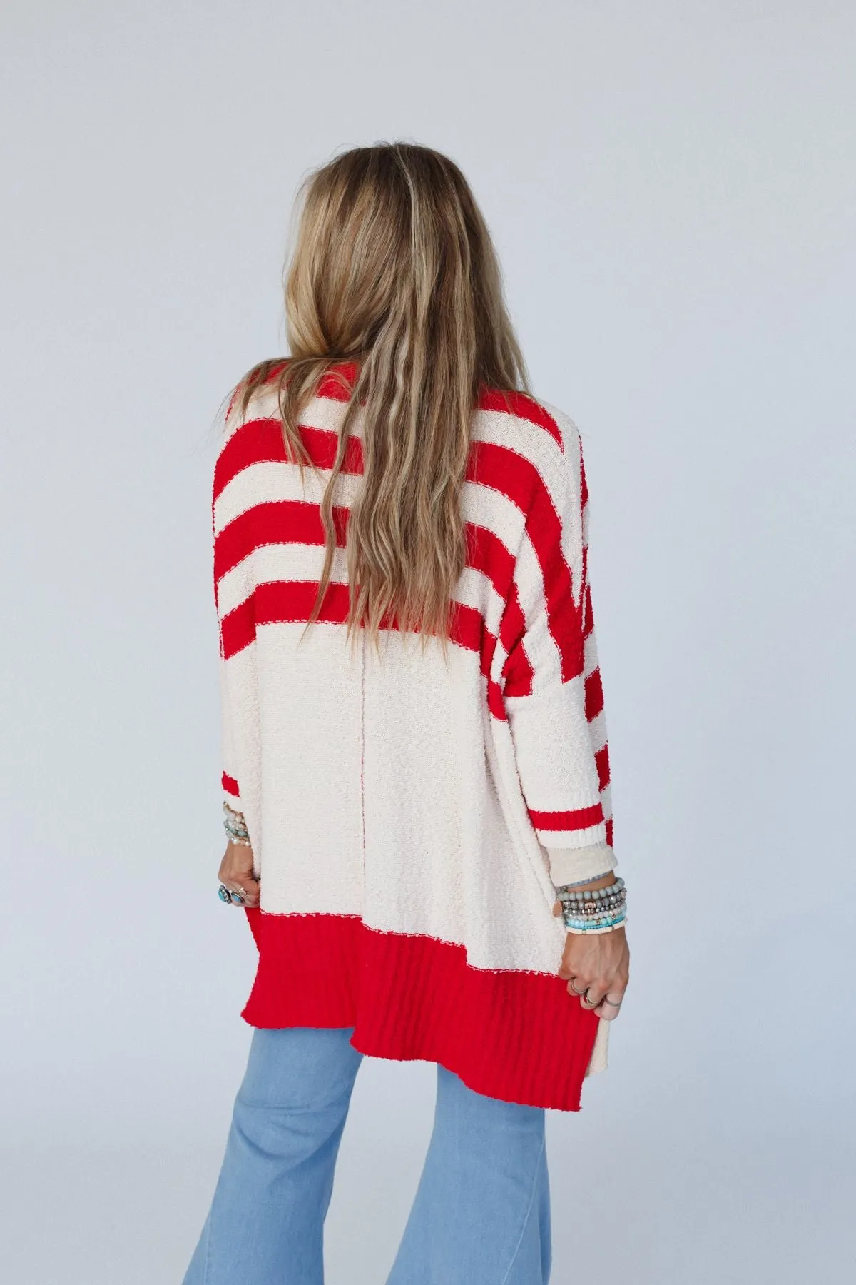 Great Stripes Cardigan - Red