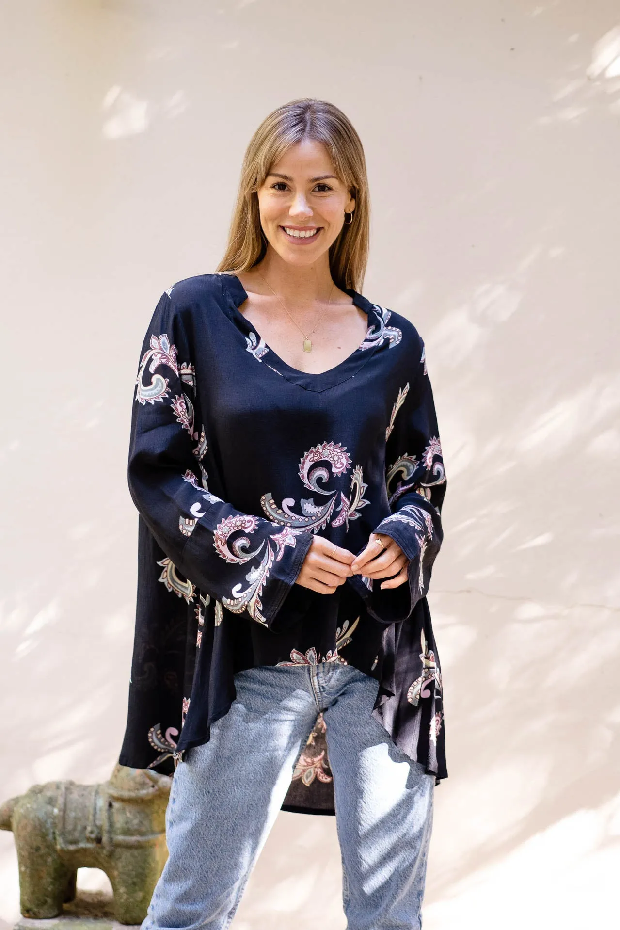 Heathcote Top - Paisley Black