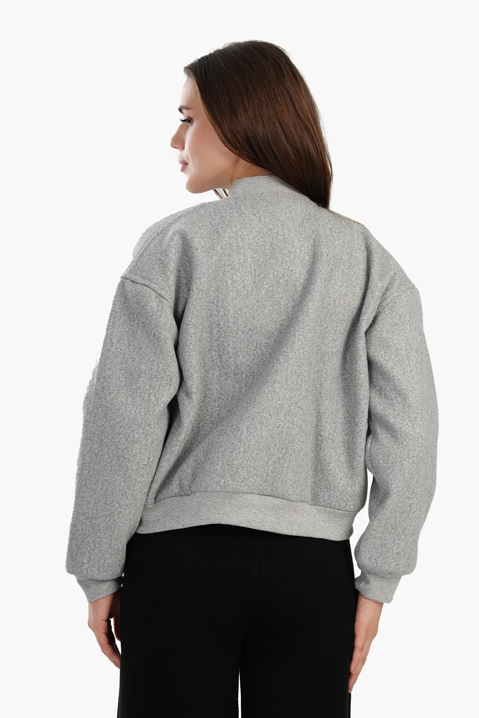 Heather Grey Bomber Jacket