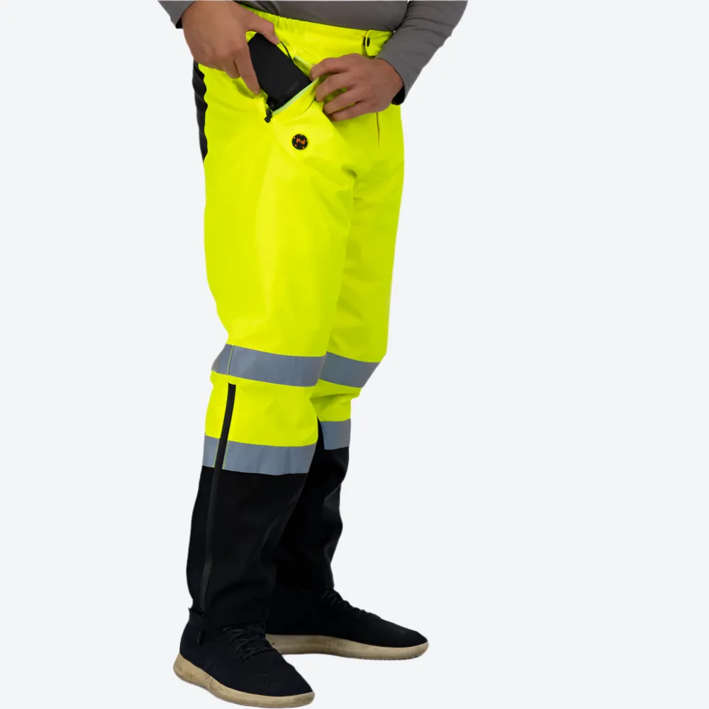 Hi-Vis Heated Rain Pants Men's