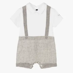 ILG Grey/White Checked Overall Set