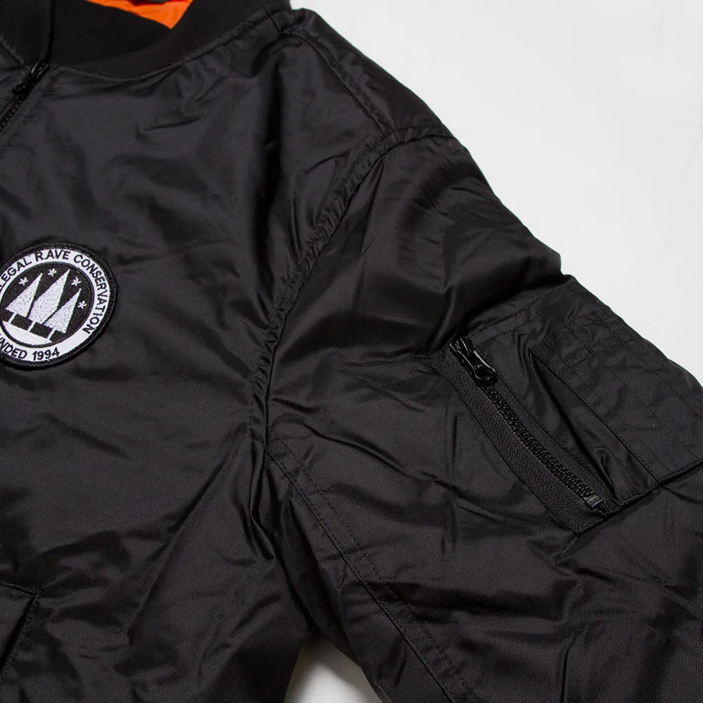 Illegal Rave - Padded Bomber Jacket - Black