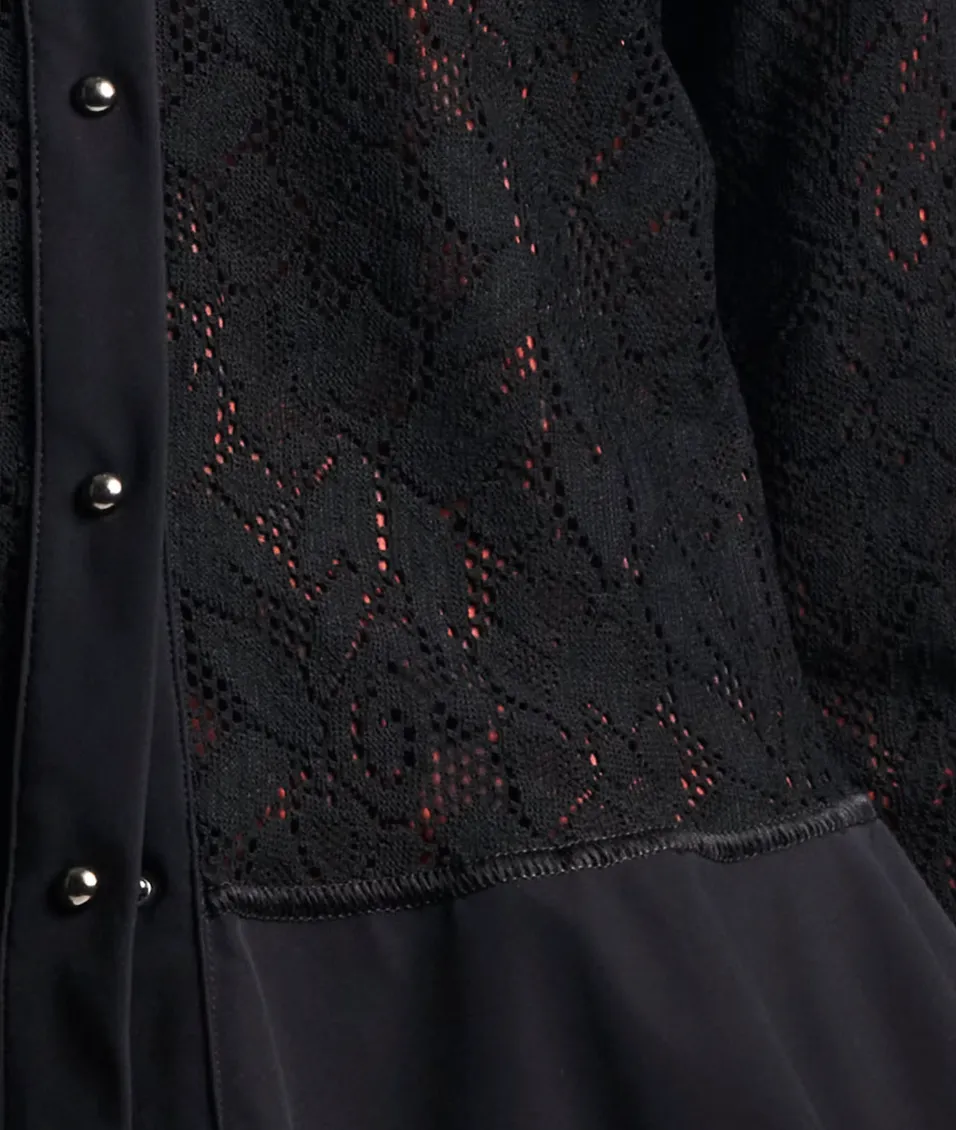 Imagine Black Floral Lace Cardigan