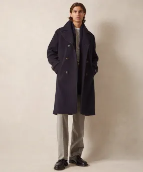 Italian Wool Officer Coat in Navy