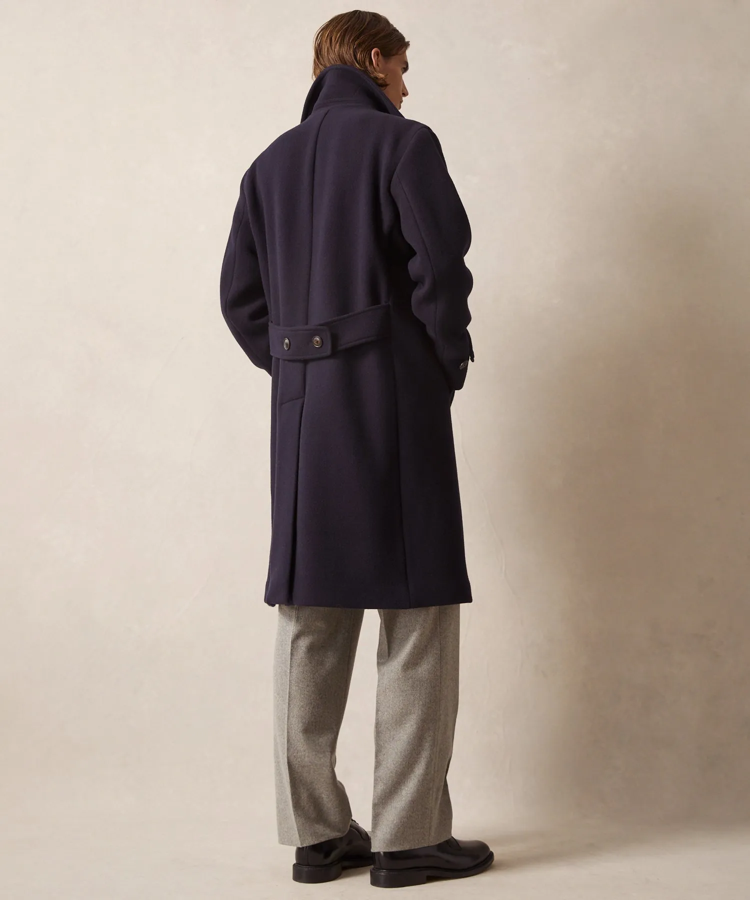 Italian Wool Officer Coat in Navy