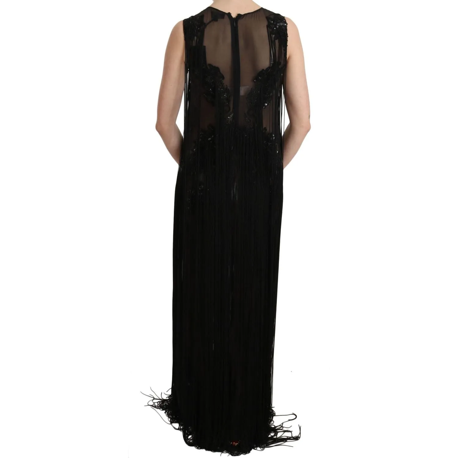 John Richmond Sheer Sequined Maxi Elegance Dress