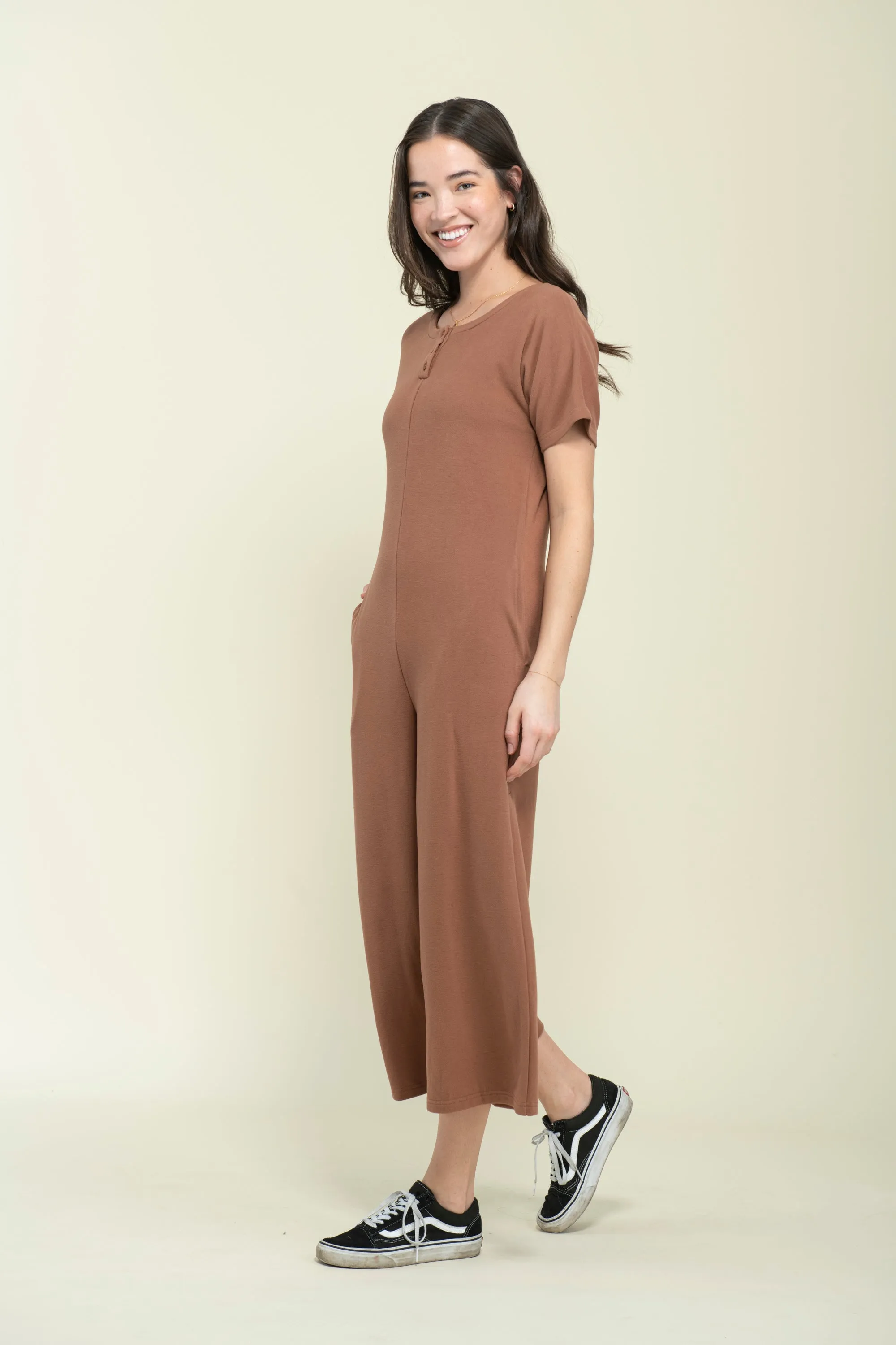 Jonie-Brushed Jersey Jumpsuit