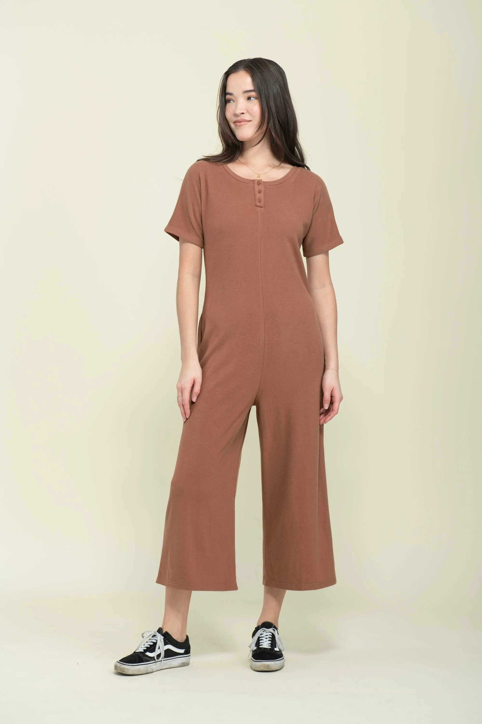 Jonie-Brushed Jersey Jumpsuit