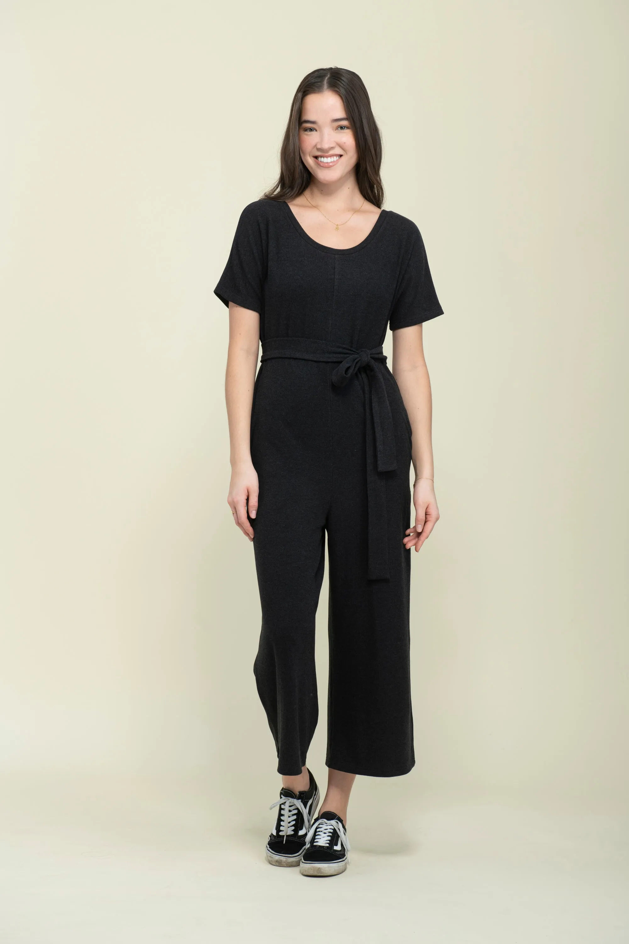 Jonie-Brushed Jersey Jumpsuit