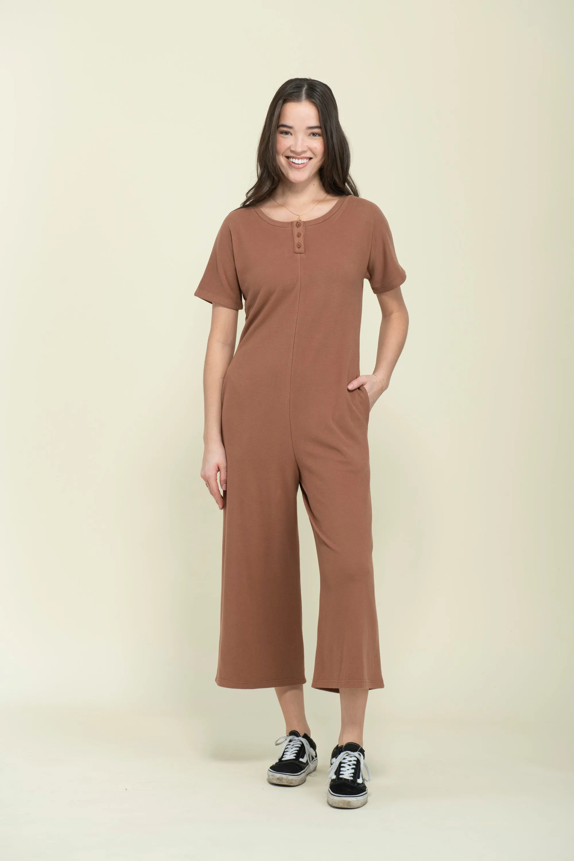 Jonie-Brushed Jersey Jumpsuit