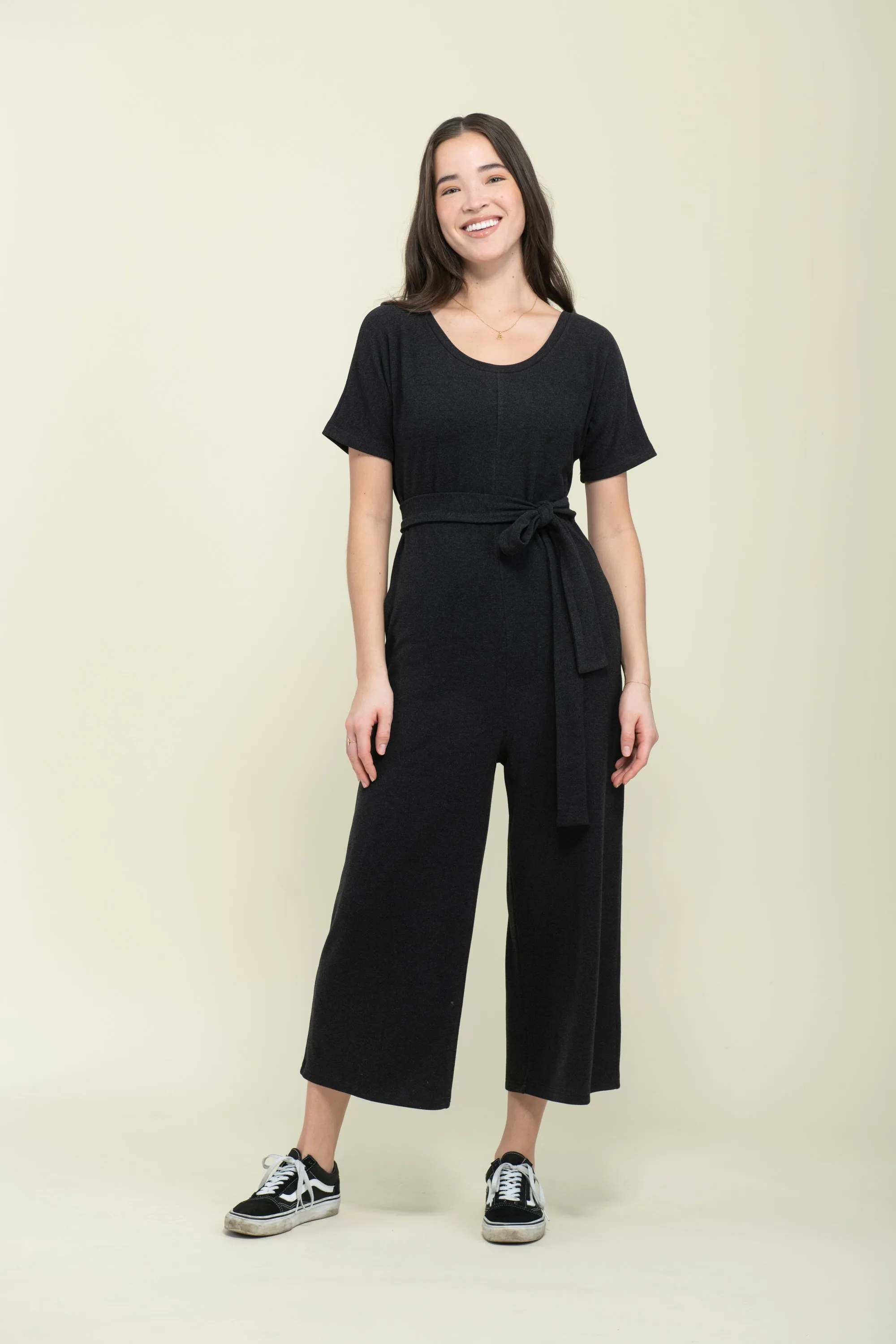 Jonie-Brushed Jersey Jumpsuit