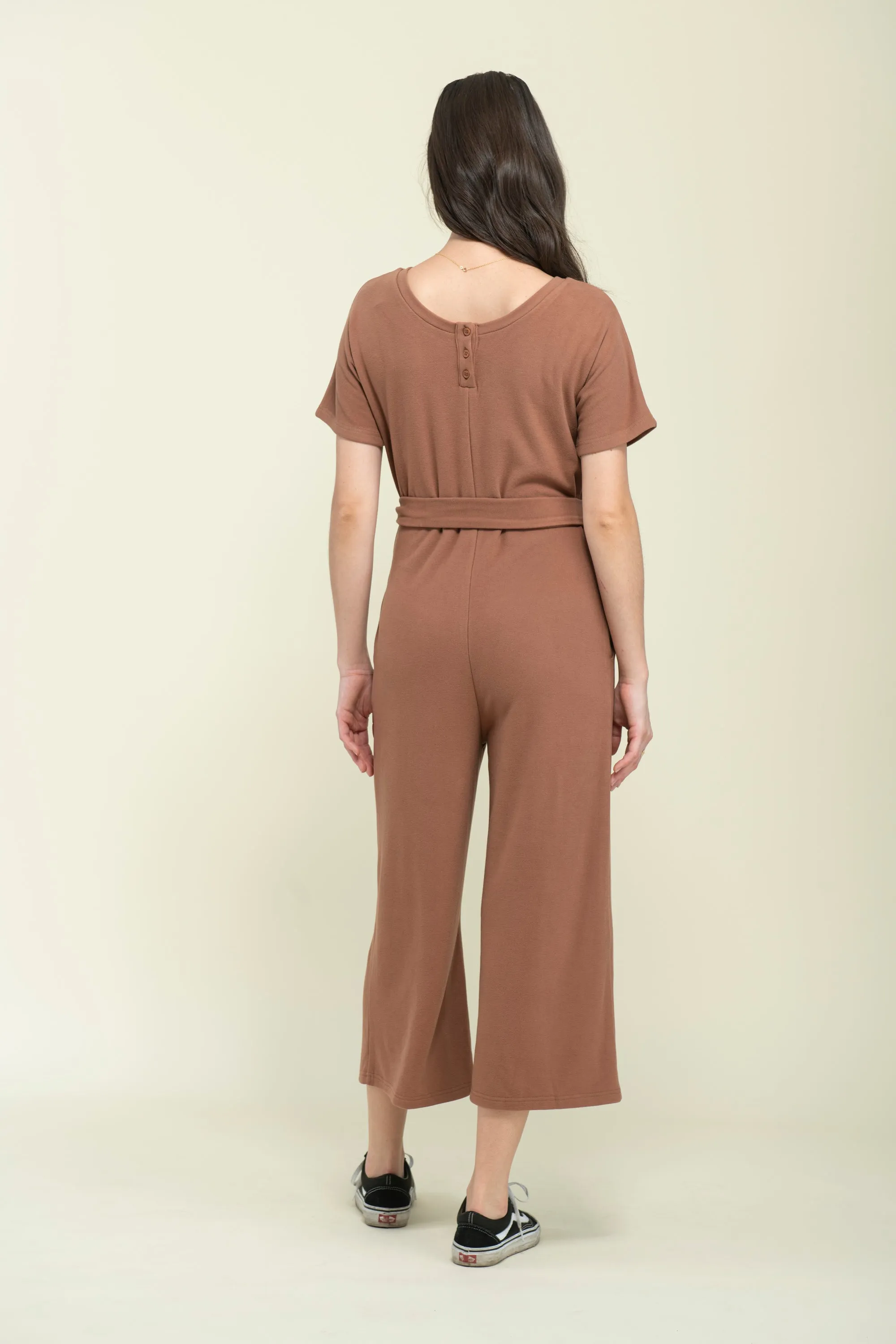 Jonie-Brushed Jersey Jumpsuit