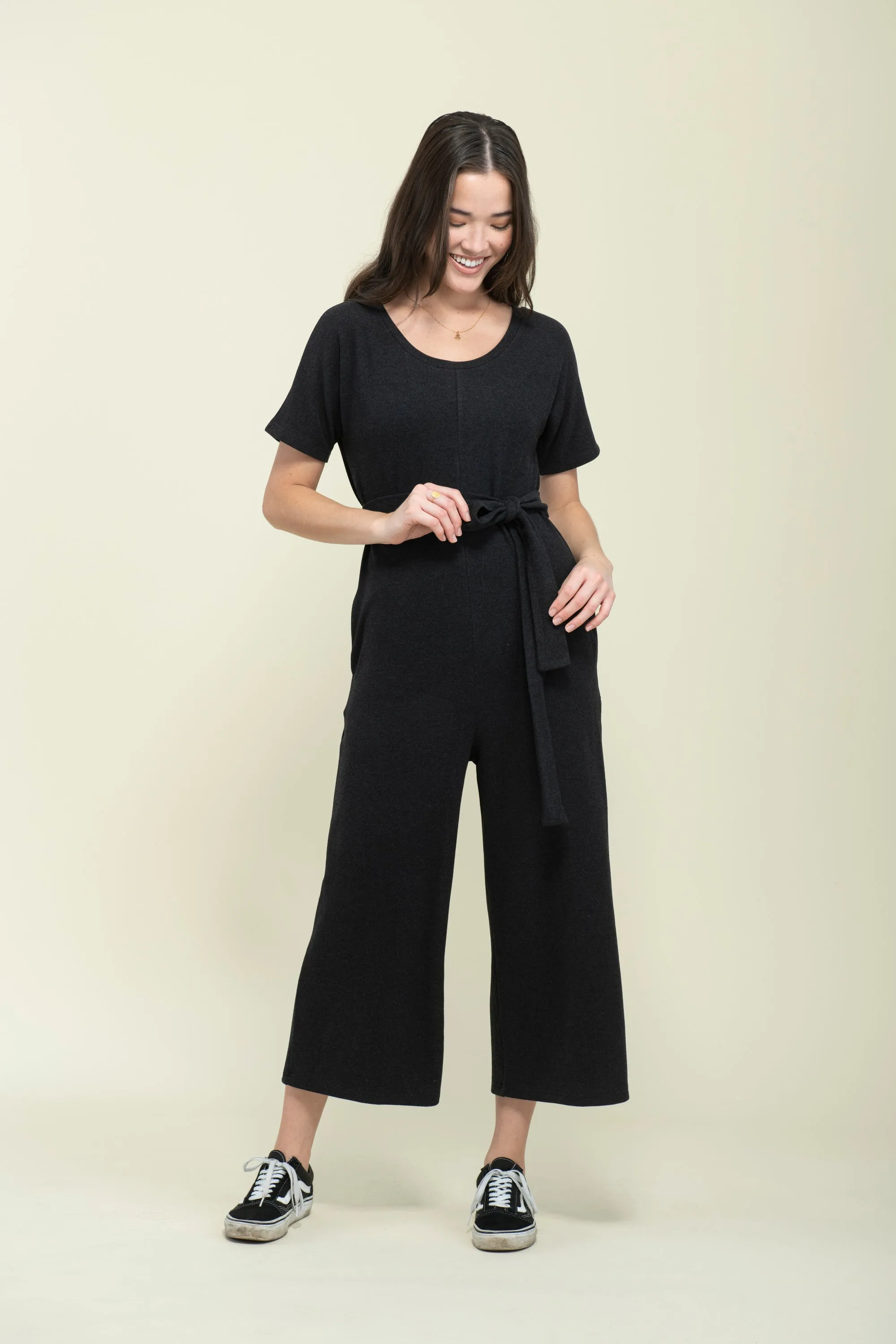 Jonie-Brushed Jersey Jumpsuit