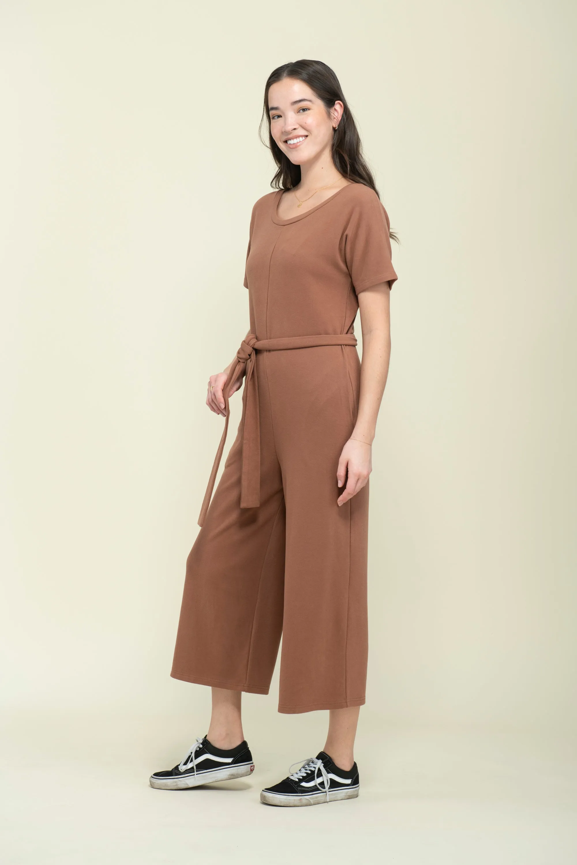 Jonie-Brushed Jersey Jumpsuit