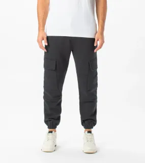 Jumpa Cargo Sweat Fleece Jogger Black