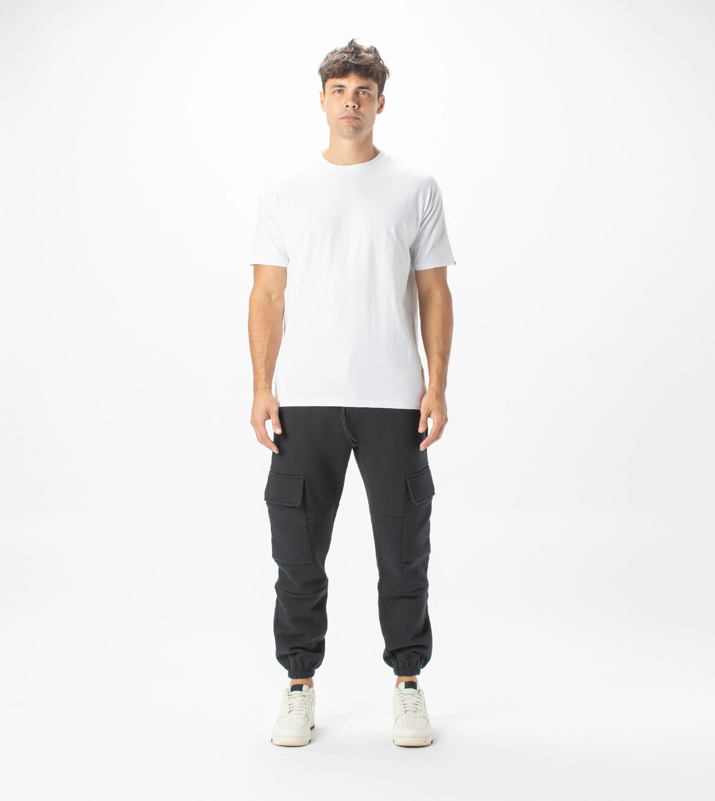 Jumpa Cargo Sweat Fleece Jogger Black