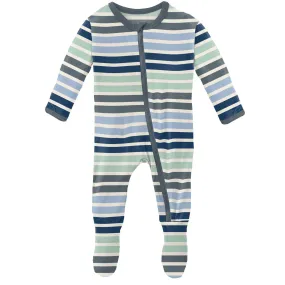 KicKee Pants Fairground Stripe Footie with Zipper