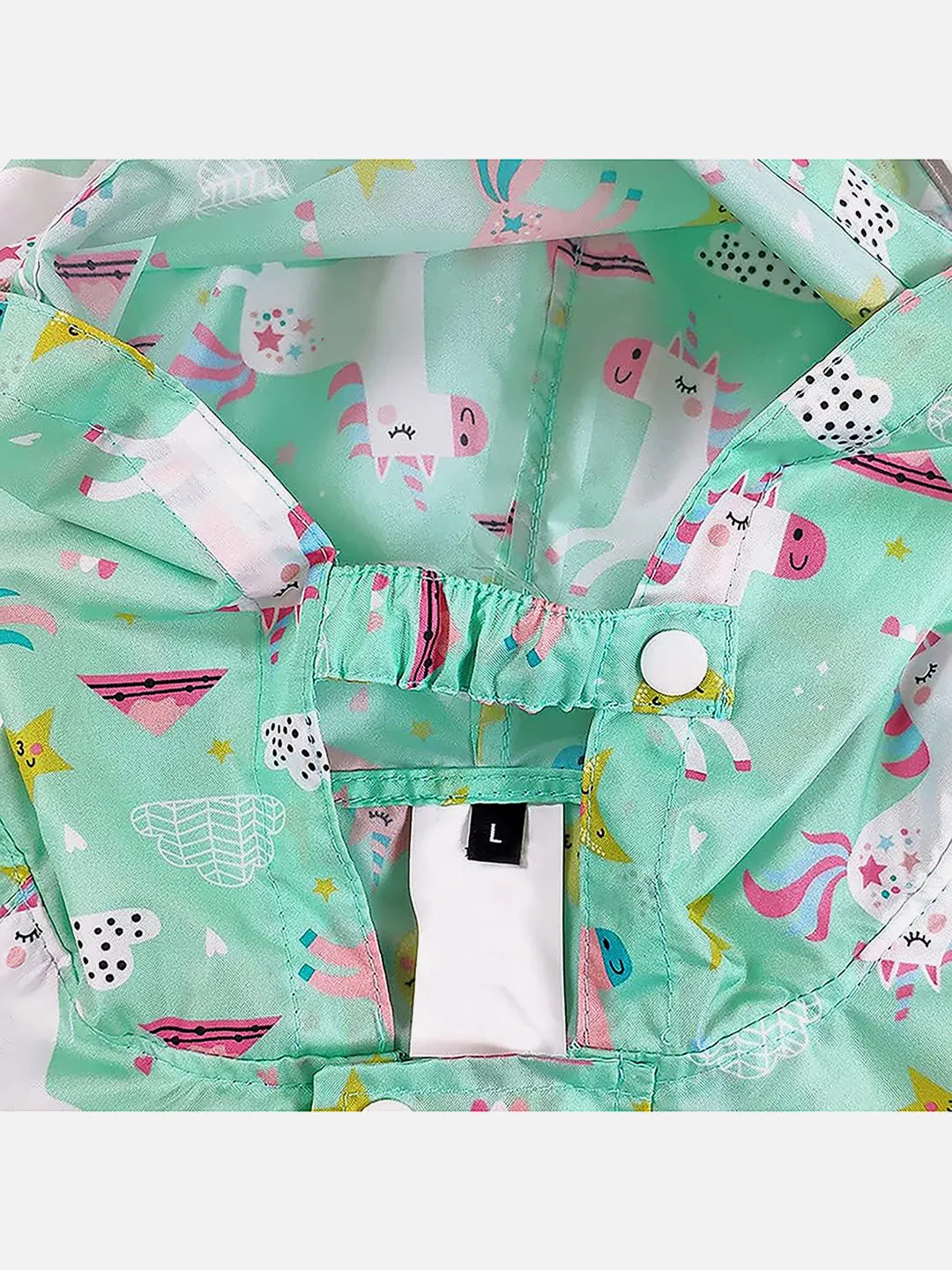 Little Surprise Box, Mint Rainbow All over Jumpsuit/ Playsuit Raincoat for Kids