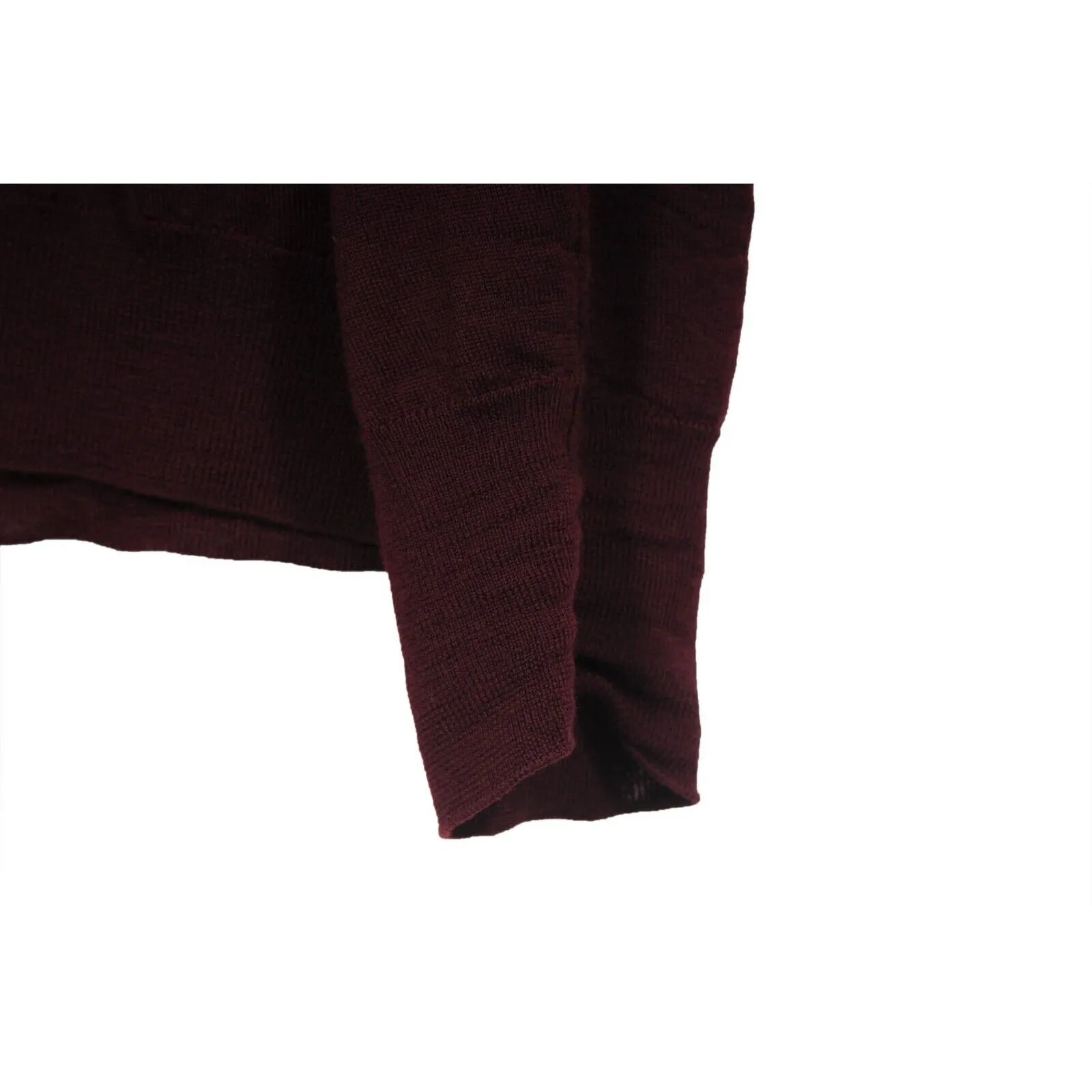 Long Sleeve Polo Sweater Size Large IT 50 Burgundy Red Wool