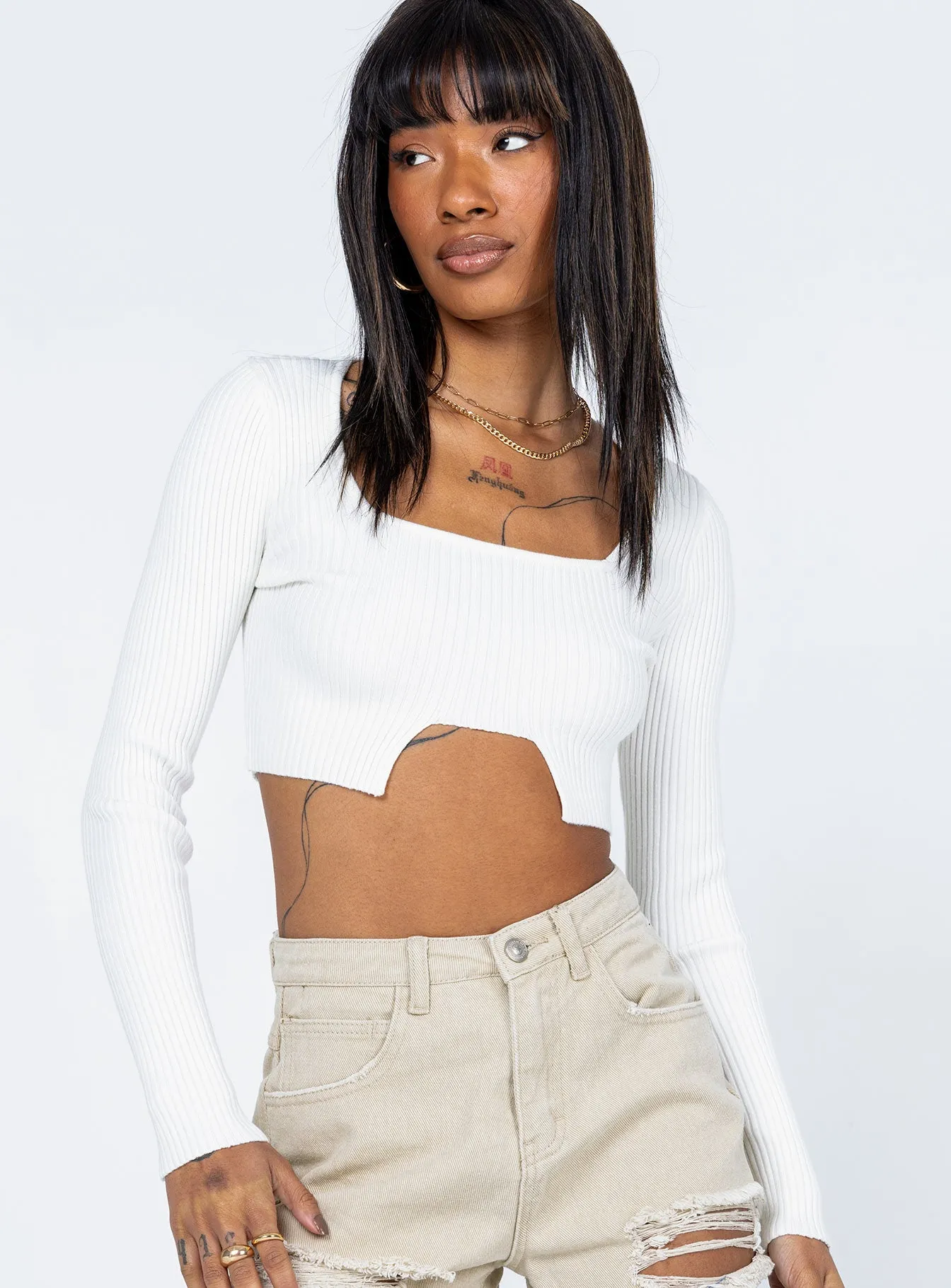 Loreta Long Sleeve Top White