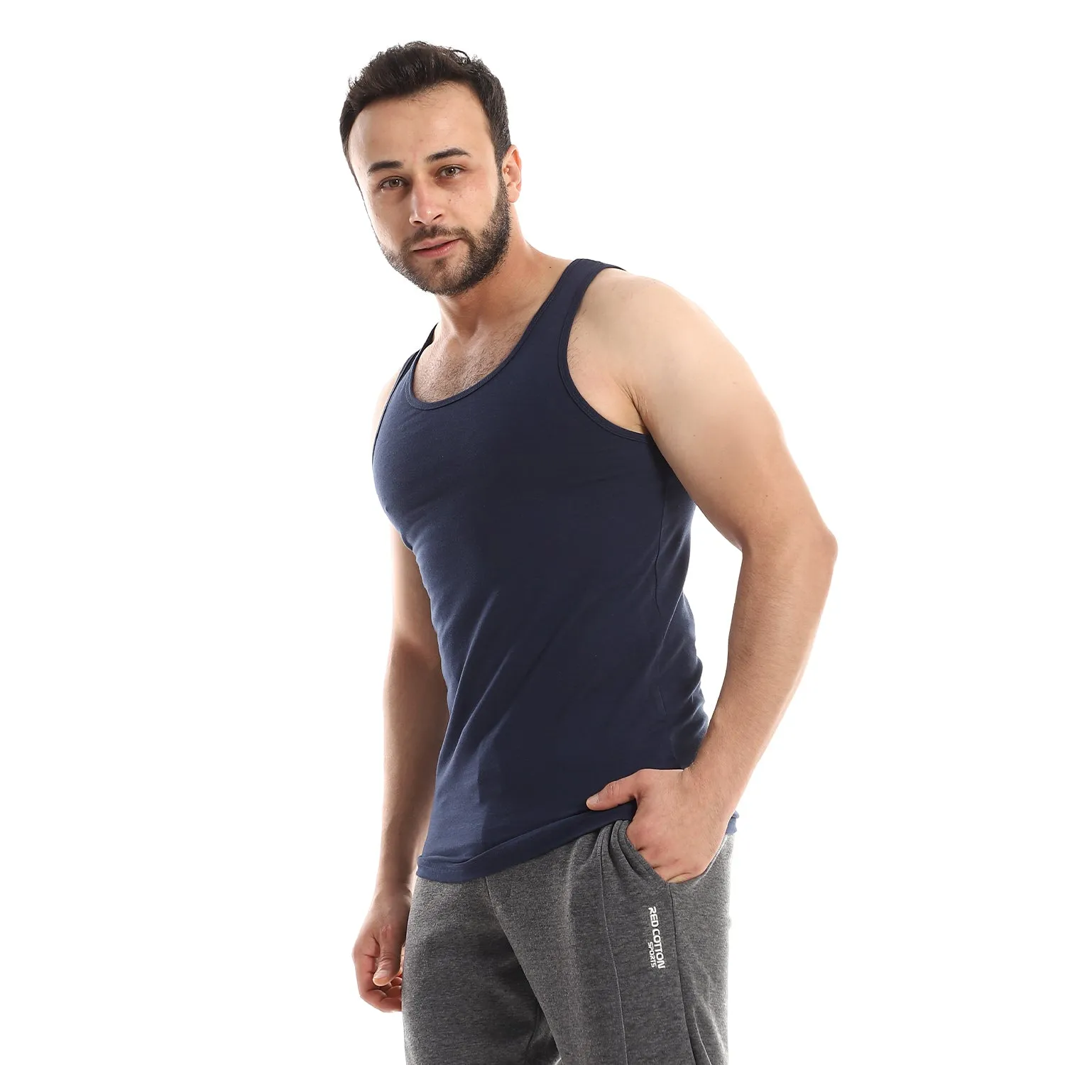 Lycra Sleeveless Undershirt For Men - Navy