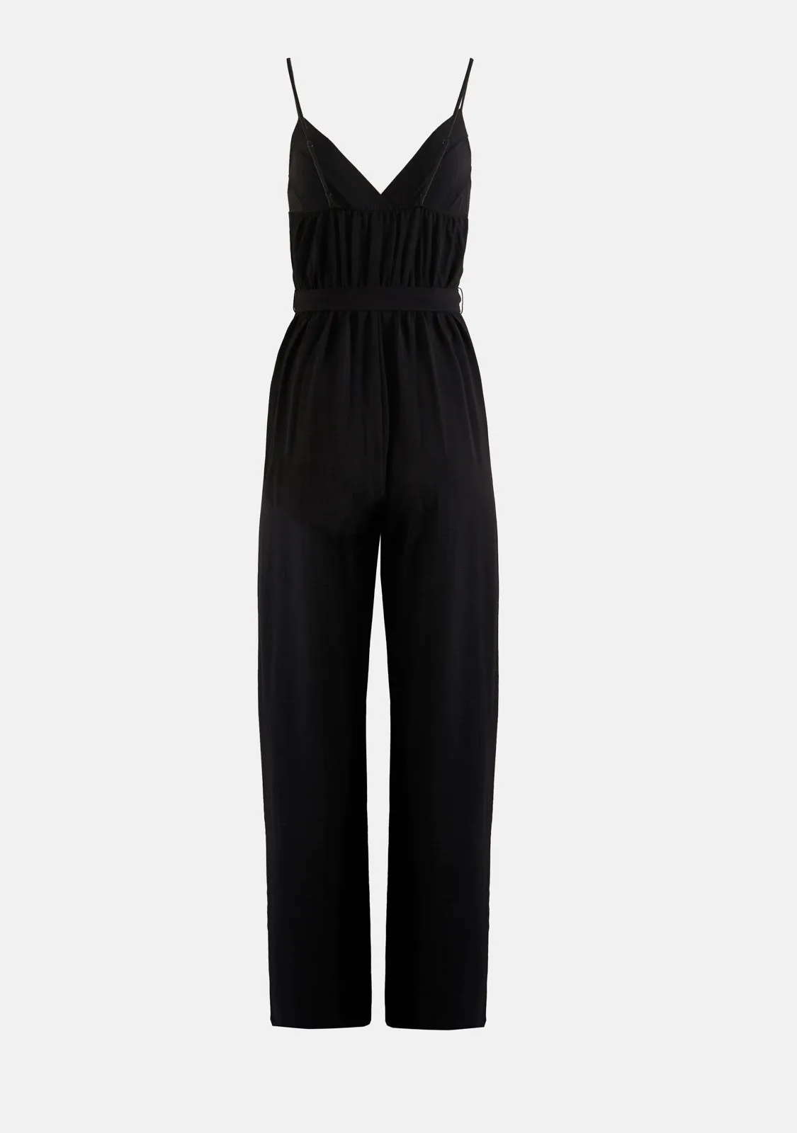 Matte Crepe Pleated Cami Jumpsuit