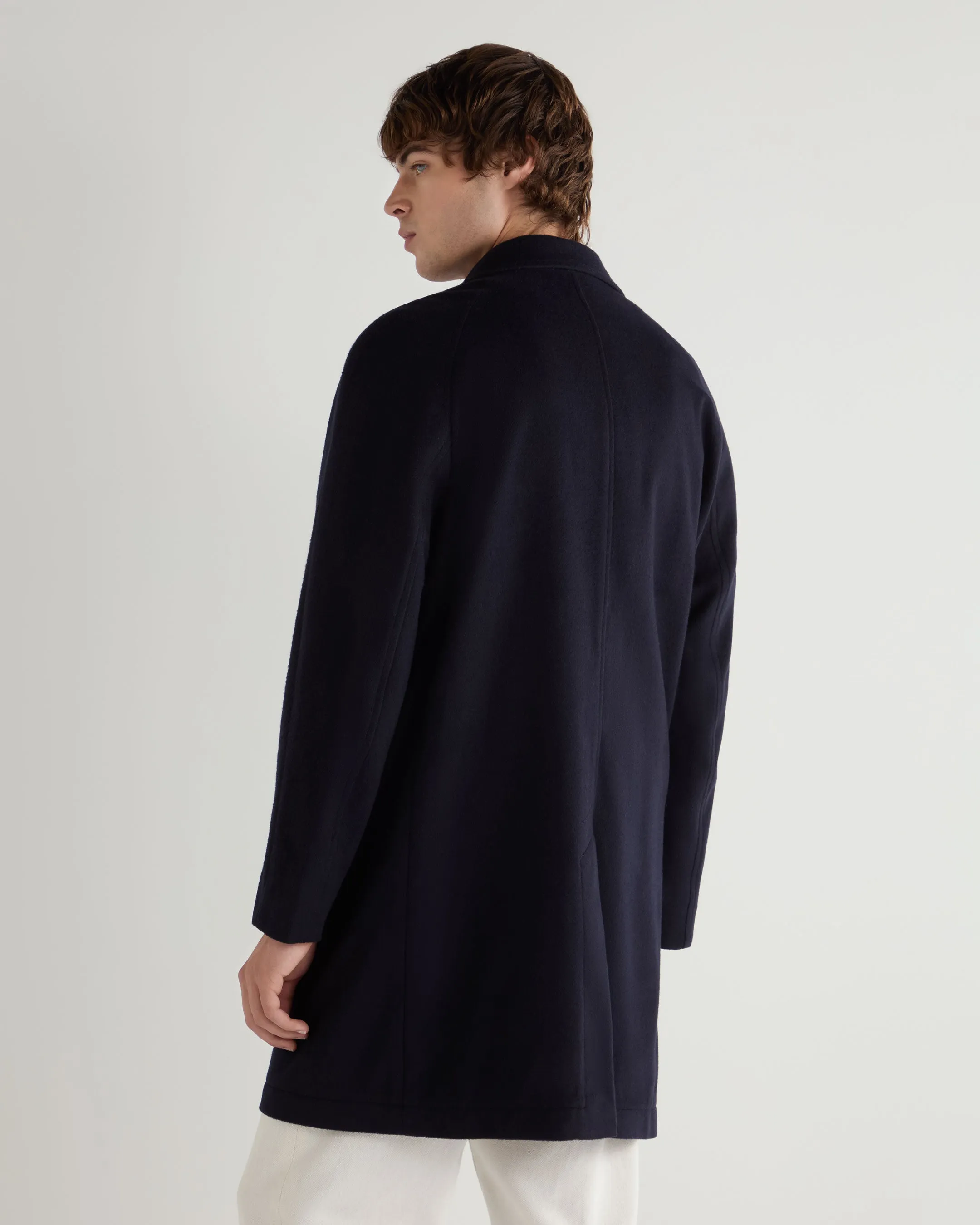 Men's Cashmere Coat Navy Blue