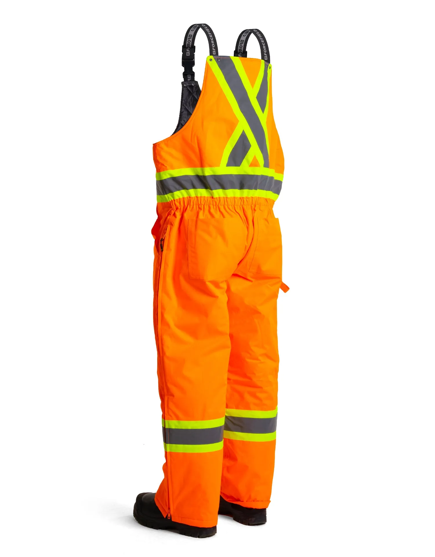 Men's Orange Hi-Vis Insulated -30 FR Ripstop Waterproof Bibs 024-FR235-MW-OR