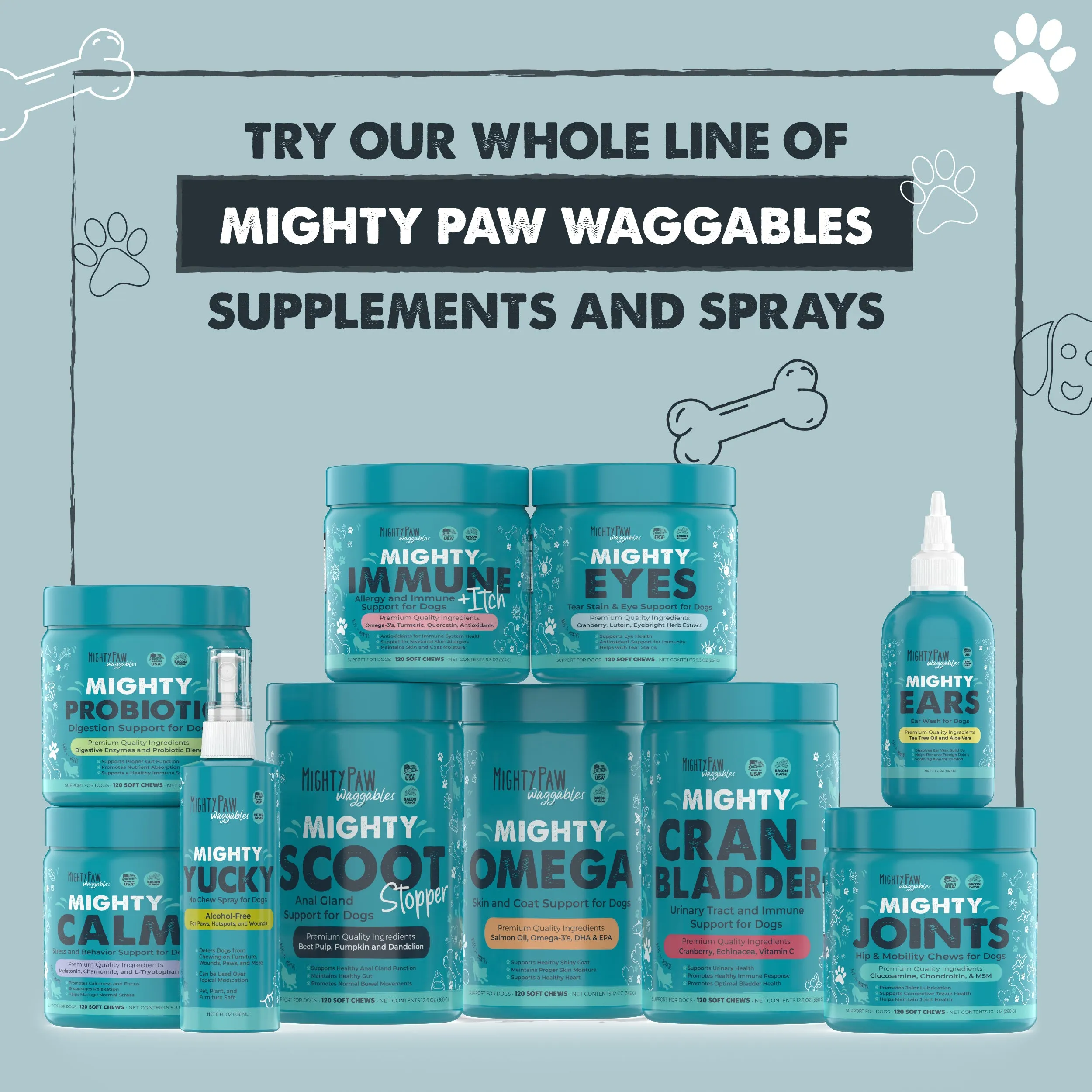 Mighty Eyes Chews for Dogs: Natural Tear Stain Remover and Eye Health Support